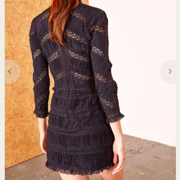 Ulla Johnson Silk Chiffon Sheer Lace Kitty Dress - Picture 2 of 10